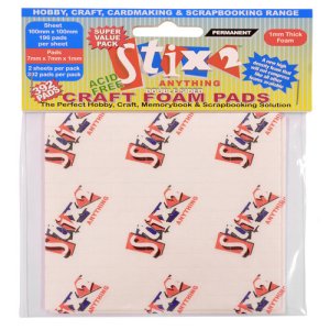Double sided 3D foam pads - 7mm x 7mm x 1mm - 2 sheets